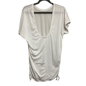🍋 Lululemon White Cinch It Ruched Sides Scooped T-shirt Top